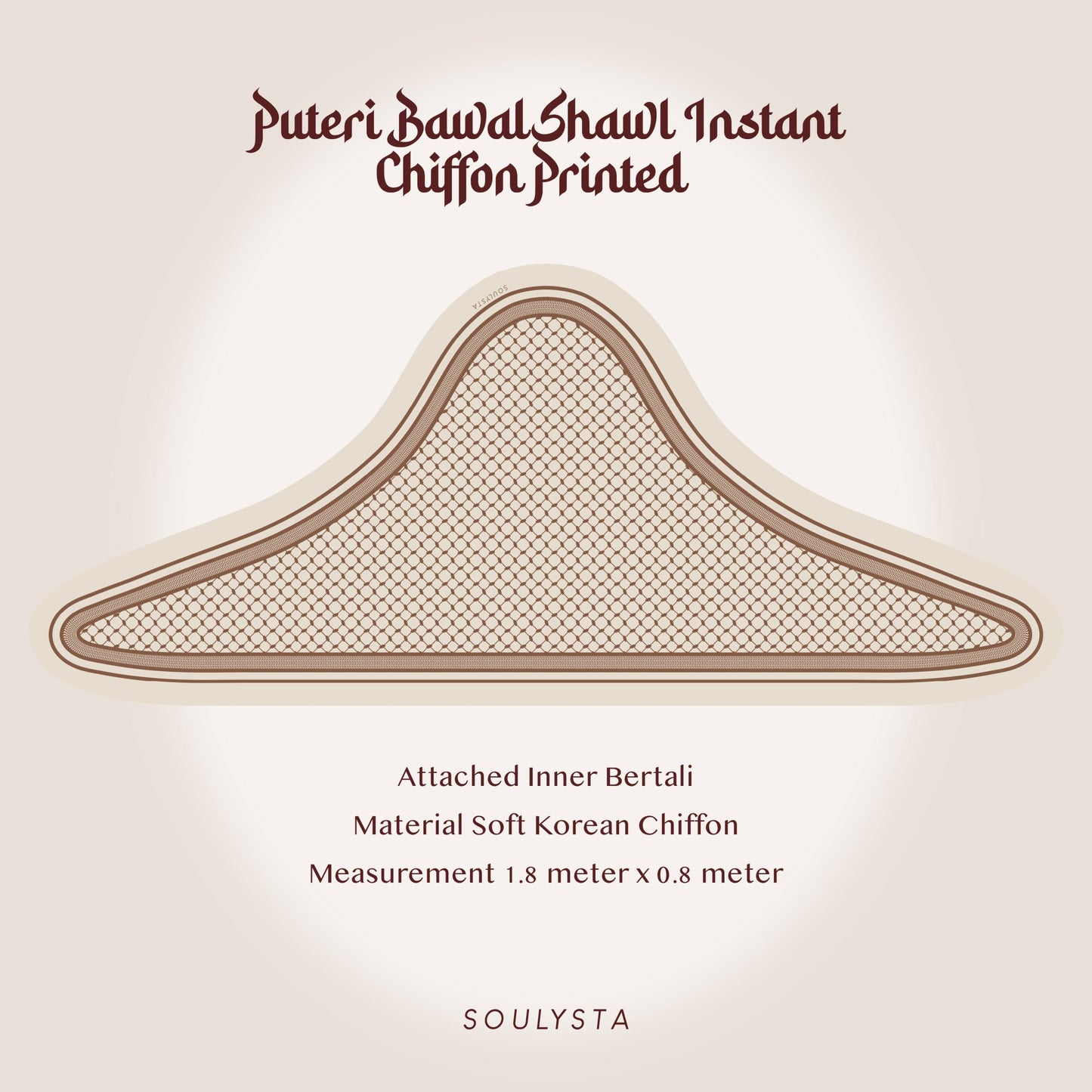 Puteri Bawal Shawl Instant Chiffon Printed