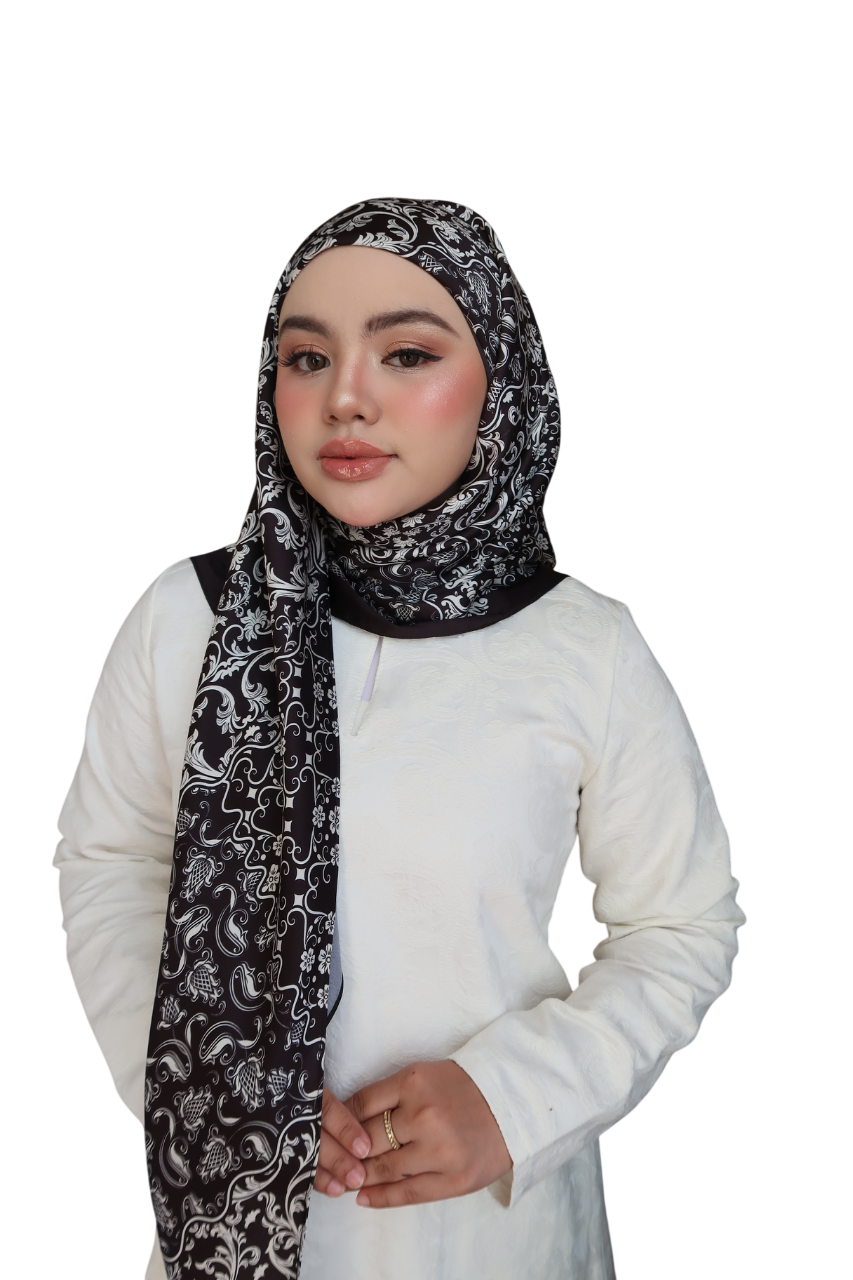 Raya Instant Bawal Printed Satin Matte