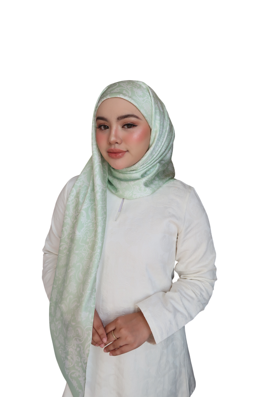Raya Instant Bawal Printed Satin Matte