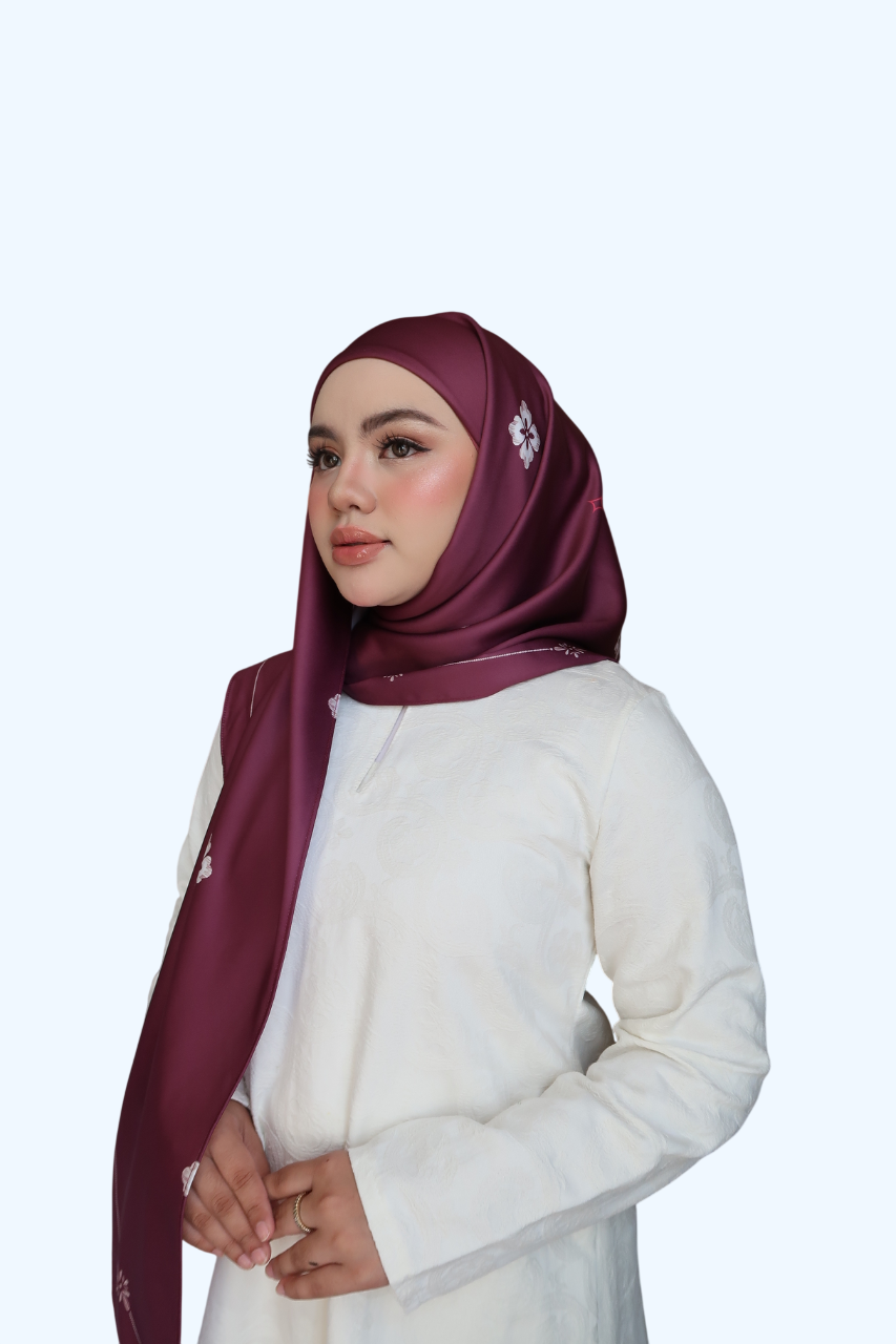 Raya Instant Bawal Printed Satin Matte