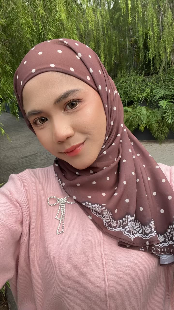 Alyaa Instant Bawal Printed Polka x Bloom