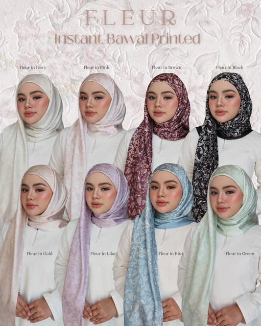 Raya Instant Bawal Printed Satin Matte