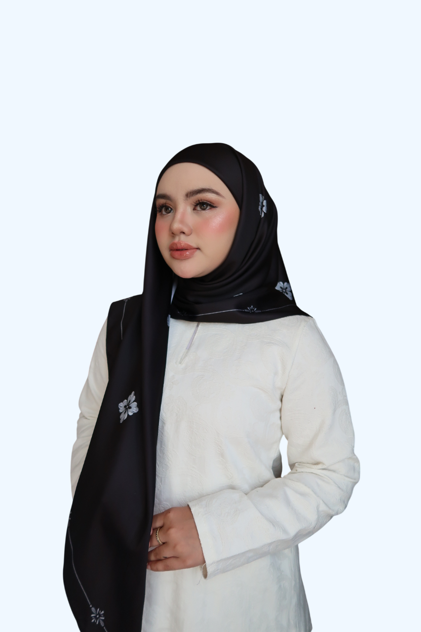 Raya Instant Bawal Printed Satin Matte