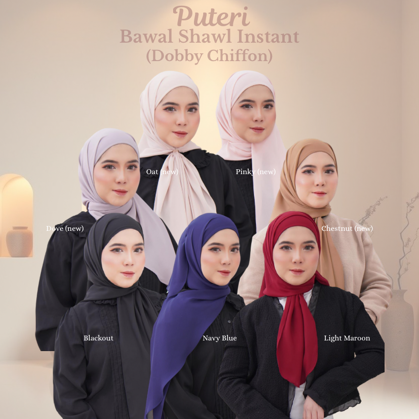 Puteri Bawal Shawl Instant Dobby Chiffon