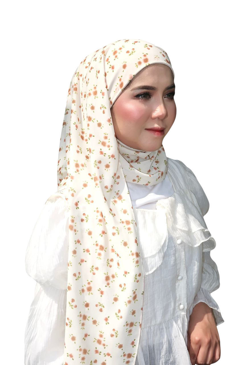 Alyaa Instant Bawal Printed Polka x Bloom