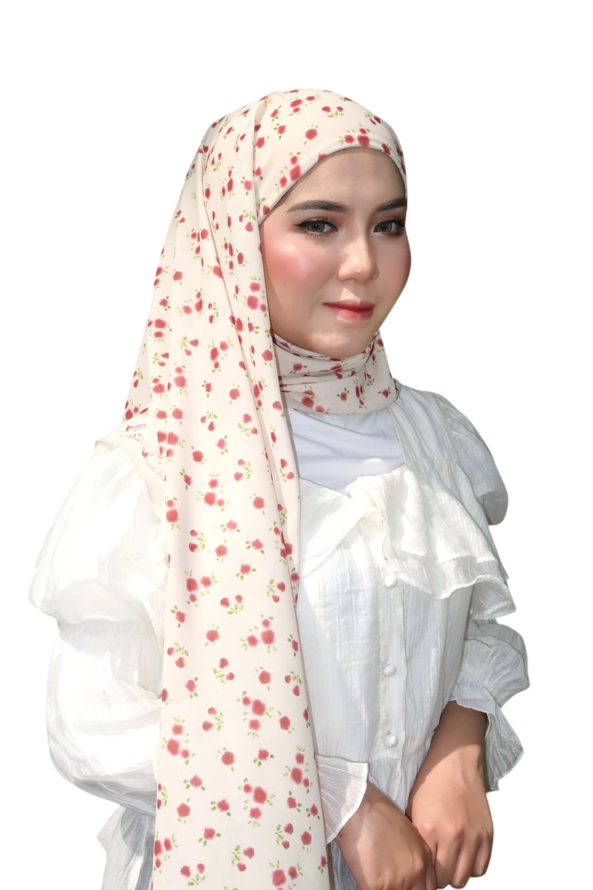 Alyaa Instant Bawal Printed Polka x Bloom