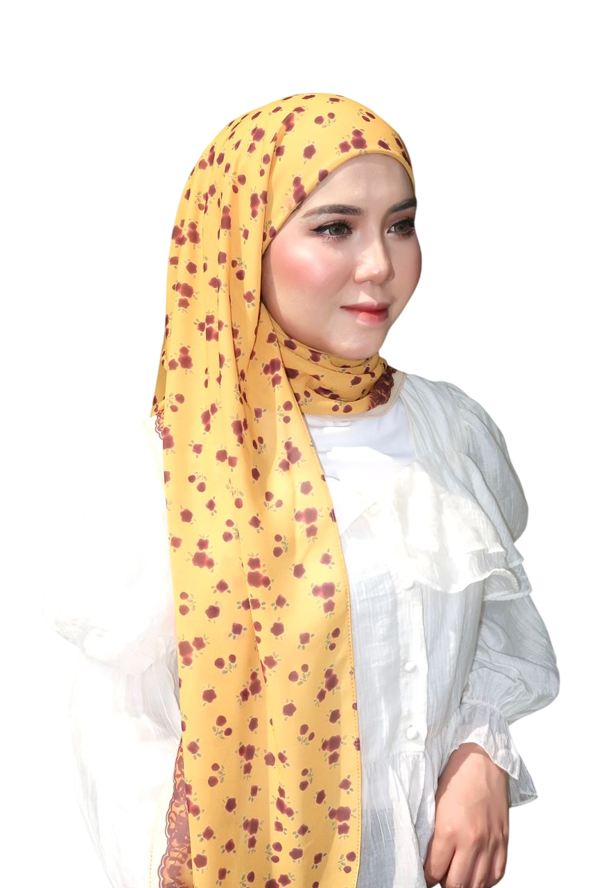 Alyaa Instant Bawal Printed Polka x Bloom