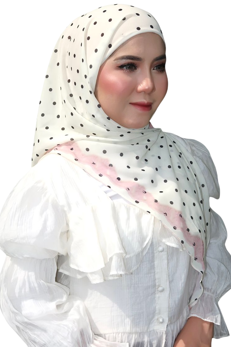 Alyaa Instant Bawal Printed Polka x Bloom