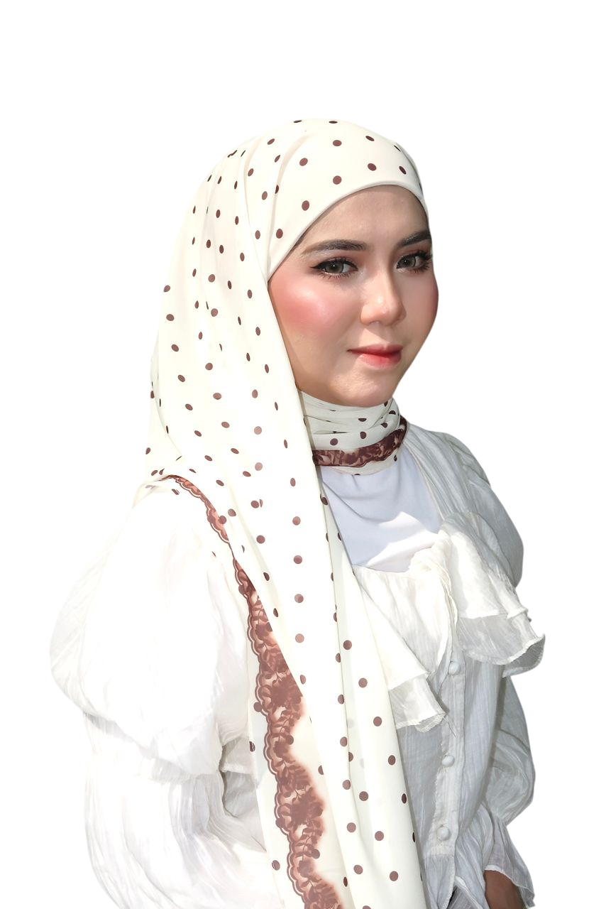 Alyaa Instant Bawal Printed Polka x Bloom