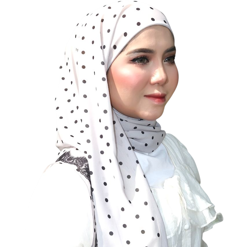 Alyaa Instant Bawal Printed Polka x Bloom